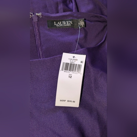 Ralph Lauren Gown Elegant Purple Gown with Embellished Waist - Picture 5 of 6